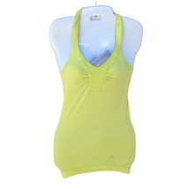 Under Armour UA Studio Women&#39;s Fitted Racerback Tank Top XS Stretch Lime Yellow - £10.83 GBP