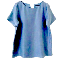 NWT $288 Eileen Fisher Vintage Top X Small 2 4 Blue Luxe Silk Strappy Back Neck - £124.10 GBP