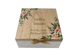 Chichi Gifts Personalised Love Story Wooden Wedding Day Keepsake Box - a... - £24.47 GBP+