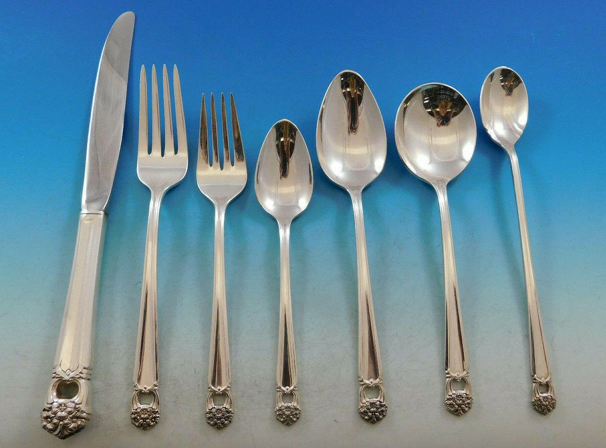 Eternally Yours by 1847 Rogers Silverplate Flatware Set for 12 Service 88 pcs - $985.05