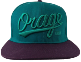 Orage Logo Men&#39;s One Size Snapback Baseball Cap Hat Green Purple New With Tags - £10.24 GBP