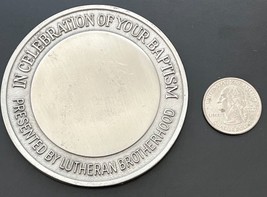 Lutheran Brotherhood Celebration of Your Baptism Medal 3&quot; Heavy Coin Cla... - $11.87