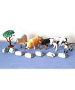 Lot of 13 Farm Animal Planet Plastic Toys R Us Cow Dog Goat Pig Sheep Ro... - €7,67 EUR