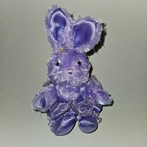 Purple Bunny Rabbit Plush 8&quot; Stuffed Animal Toy Walmart Easter Flower Dress - £11.62 GBP