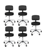 Set Of 5 Rolling Salon Stool Chair Height Adjustable Hydraulic Swivel Sp... - £250.32 GBP