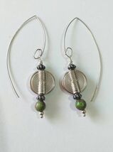Artisan Ruby Zoisite Silver earrings Zoisite Ruby green Bohemian earring... - $45.07 CAD