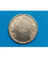 MILITARY TRADE TOKEN, FF II EM OPEN MESS, LONG BINH, VIETNAM, 25 CENT, V... - $281.33 MXN