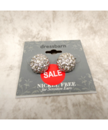 Dress Barn Rhinestone Silver Round Cluster Pierced Stud Earrings Nickel ... - €9,37 EUR