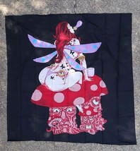 Fairy Sitting On Mushrooms Blowing Bubbles Fantasy Tapestry /Wall Hangin... - $242.31 MXN