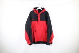 Vintage 90s Columbia Mens Large Spell Out Packable Hooded Anorak Jacket Red - £44.32 GBP