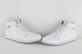 Nike Air Jordan 1 Mens Size 13 Mid White Wolf Grey Basketball Shoes Snea... - $118.75