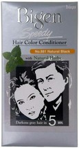 Bigen Speedy Hair Color Conditioner Natural Black, 881 with Natural Herbs, - £18.79 GBP