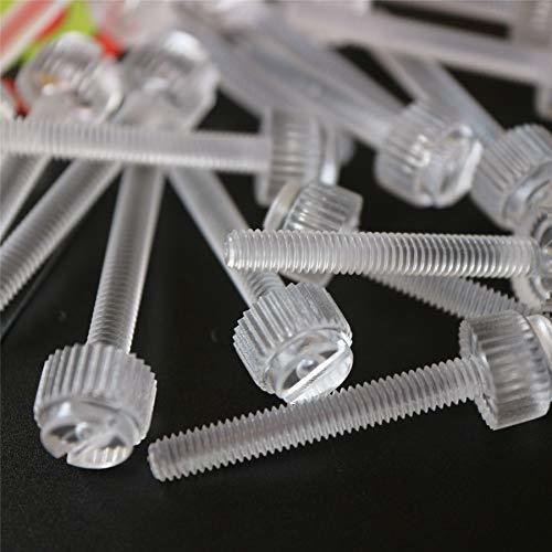 Pack of 60 Transparent Clear Plastic Acrylic Thumbscrews, slotted+knurle... - $21.77