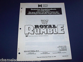 WF ROYAL RUMBLE 1994 GERMAN PINBALL MACHINE SERVICE REPAIR MANUAL - £18.92 GBP