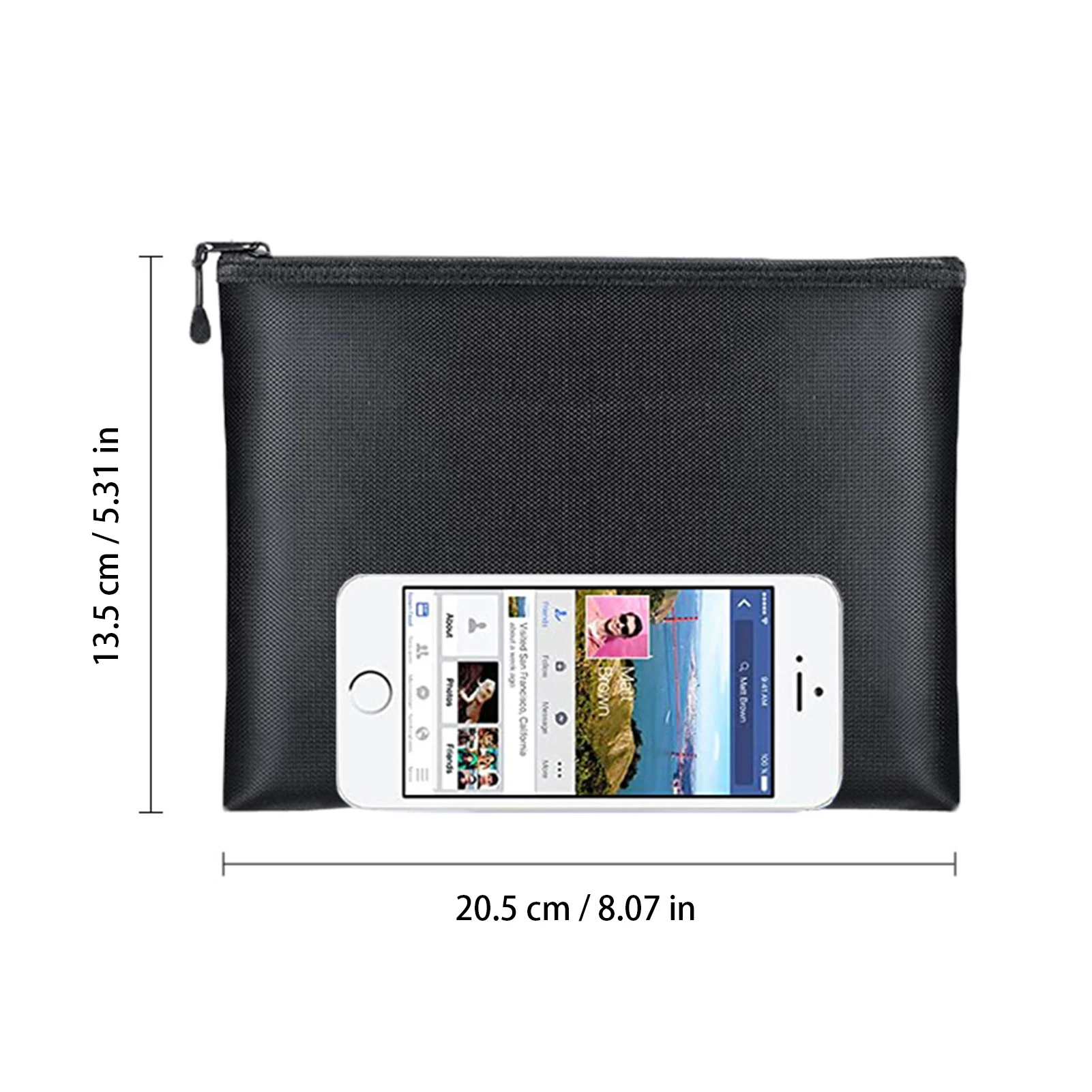 2000f fire resistant with zipper closure important document holder organizer safe pouch thumb200