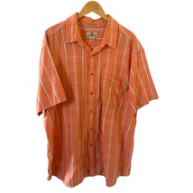Woolrich Mens Shirt XXL Orange Short Sleeve Plaid 100% Cotton Outdoors F... - $19.99