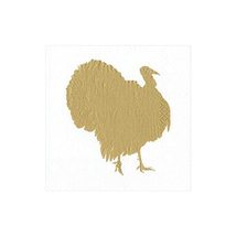 Caspari Turkey Fan Paper Linen Guest Towel Napkins, Four Packs of 12 - £24.65 GBP