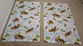 Vintage Scooby Doo Cartoon Network Curtain Panel Set of 2 90s 1990s - £31.53 GBP