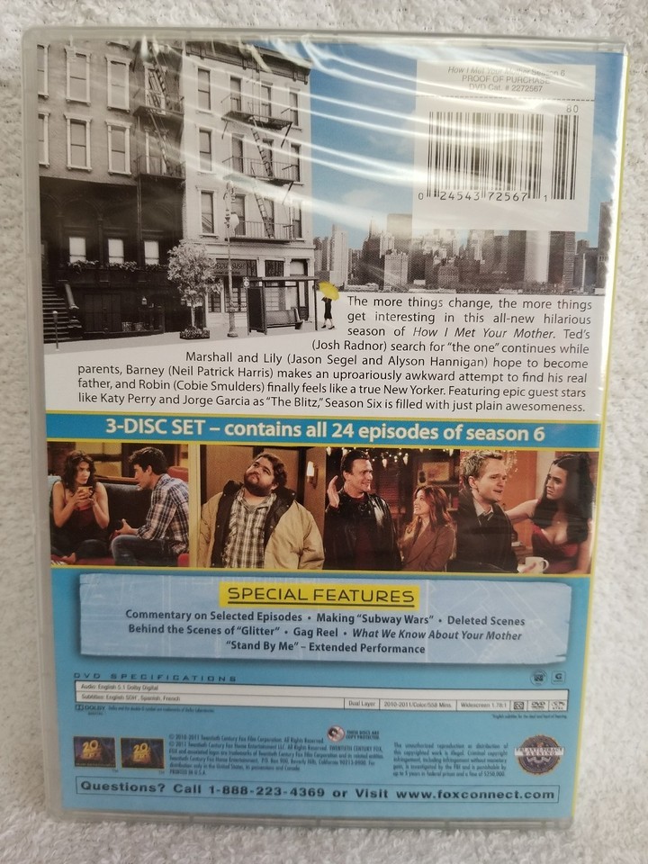 How I Met Your Mother Complete Season 6 Six (DVD, 2 Disc) Widescreen New Sealed Item image 2