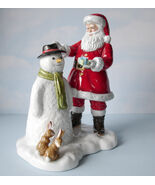 Royal Doulton Santa's Snow Buddy 2019 Father Xmas Figurine w/Snowman HN5... - $216.71