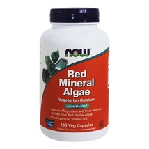 NOW Foods Red Mineral Algae Vegetarian Calcium, 180 Vegetarian Capsules - £12.18 GBP