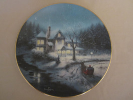 Moonlit Sleigh Ride Collector Plate Thomas Kinkade Yuletide Memories 3 Christmas - £24.93 GBP