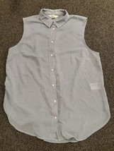 H&amp;M Sheer Button Down Sleeveless Shirt, Size 12 - £5.97 GBP