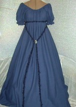 Chemise Civil War / Renaissance chemise navy blue  day dress / under gow... - $73.00