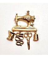 Danecraft Sewing Machine Brooch Pin Vintage Costume Jewelry Charms 2.75 ... - $39.76 CAD