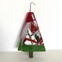 Christmas Tree Fused Glass Handmade Ornaments 3x6in Including Hook - £14.98 GBP