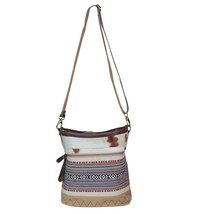Challenger Women Canvas Handwoven Brown Leather Handbag Tote Purse 17RT2116 - $49.99