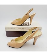 Vtg Givenchy Women&#39;s Round Toe Sling Back Heeled Sandals Size 6 1/2B Blu... - $69.99
