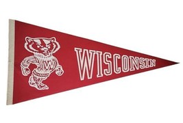 Vintage Wisconsin Badgers Pennant NCAA Felt Banner Flag Full Size - £26.94 GBP