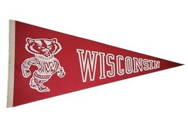 Vintage Wisconsin Badgers Pennant NCAA Felt Banner Flag Full Size - £27.10 GBP