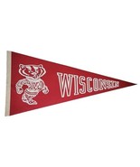 Vintage Wisconsin Badgers Pennant NCAA Felt Banner Flag Full Size - £27.10 GBP