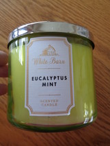 Bath &amp; Body Works White Barn Eucalyptus Mint 3 Wick Candle 14.5 oz - $24.50