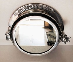 40.64 CM Nickel Plated Heavy Canal Boat Porthole Ship Round Mirror Home ... - £135.32 GBP