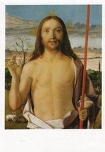 Christ Blessing Unposted Vintage Postcard Giovanni Bellini Painting 1490-95 - $29.68
