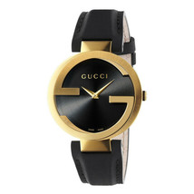 Gucci YA133326 Black Dial Leather Strap Unisex Watch - £667.45 GBP