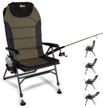 TOP Fishing Chair Adjustable Reclining Outdoor Camping Folding Fish Chairs - £104.82 GBP