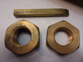 two 1-3/4&quot; brass prop shaft nuts and one brass 5/8&quot; square x 5-3/4&quot; key - £51.43 GBP