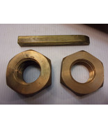 two 1-3/4&quot; brass prop shaft nuts and one brass 5/8&quot; square x 5-3/4&quot; key - $87.40 CAD