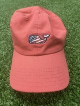 Vineyard Vines Pink Salmon American Flag Whale Logo Hat Adjustable Rare ... - $12.81