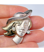 Natural Rock Crystal Silver Brooch pIN circa 1980 STUNNING!  OFFeR! - $5,742.69 MXN