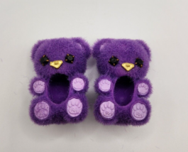 Rainbow High Mini Accessories Studio Purple Fuzzy Teddy Bear Slippers Do... - $7.69