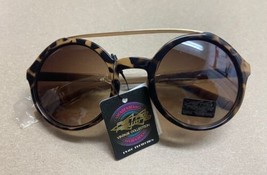NWT Retro Rewind Oversized Round Circle Sunglasses Bar Womens Tortoise Gold - $11.43