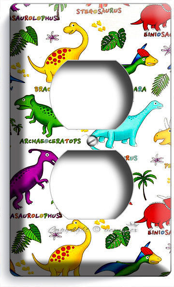 JURASSIC PERIOD DINOSAURS OUTLET WALL PLATES BABY BOY GIRL NURSERY DO ROOM DECOR