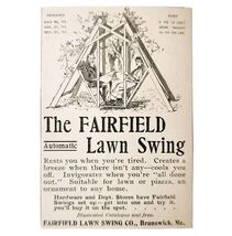 Fairfield Automatic Lawn Swing 1897 Advertisement Victorian Furniture AD... - €8,58 EUR