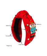 Fiery Red Christmas Beading Nutcracker Rhinestone Decor Knotted Hairband - $176.75 MXN