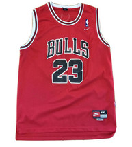 VTG Chicago Bulls Jersey Michael Jordan #23 Team Nike Red Embroidered Size XXL - £50.82 GBP